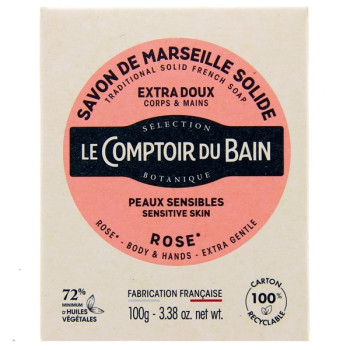 Savon de Marseille Solide Rose 100g Le comptoir du Bain