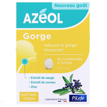 Azéol Gorge Miel Citron x30cpr à sucer Pileje