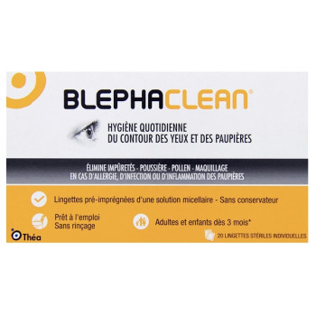 Blephaclean Lingettes Stériles Oeil & Paupières x20 Théa