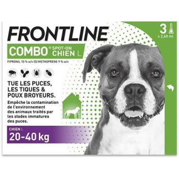 Frontline Combo Chien L (20-40kg) x3 pipettes