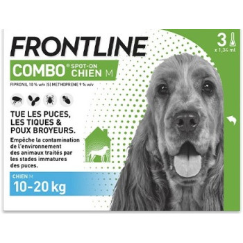 Frontline Combo Chien M (10-20kg) x3 pipettes