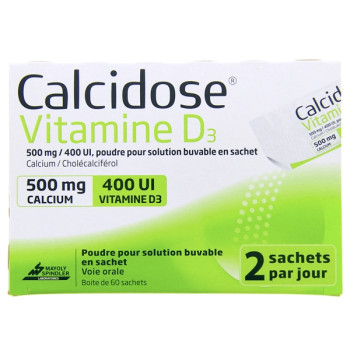 Calcidose Vitamine D3 500mg/400UI 60sachets