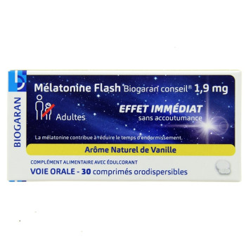 Melatonine Flash 1,9mg x30cpr orodispersibles Biogaran Conseil