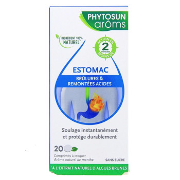 Brûlures d'Estomac et Remontées Acides x20cpr à croquer Phytosun Arôms