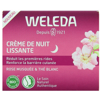 Crème de Nuit Lissante Rose Musquée Thé Blanc 40ml Weleda