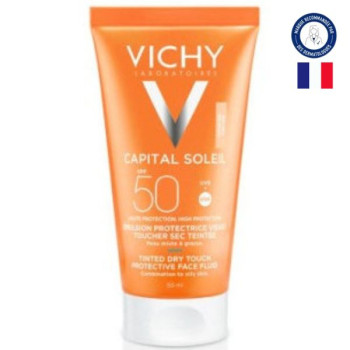 Capital Soleil Émulsion Protectrice Visage Toucher Sec Teintée SPF50 50ml Vichy