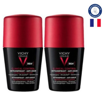 Clinical Control Détranspirant Anti-odeur 96h 2x50ml Vichy Homme