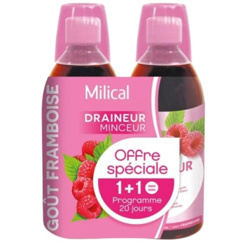 Draineur Minceur Ultra Framboise 2x500ml Milical