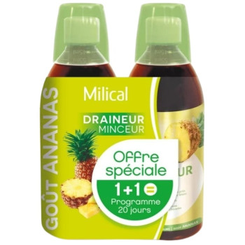 Draineur Minceur Ultra Ananas 2x500ml Milical