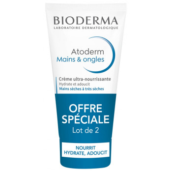 Atoderm Mains & Ongles Crème Ultra-Nourrissante 2x50ml Bioderma
