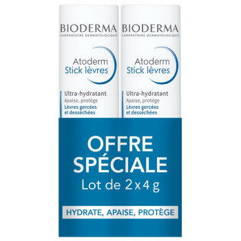 Atoderm Stick Lèvres Ultra-Hydratant 2x4g Bioderma
