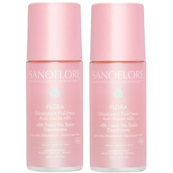 Déodorant Fraîcheur Flora 48h Bio Roll-On 2x50ml Sanoflore