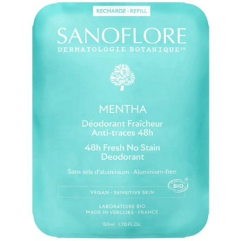 Recharge Déodorant Fraîcheur Mentha 48h Bio 50ml Sanoflore