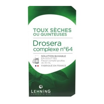 Drosera N°64 Toux sèches ou Quinteuse Gouttes 30ml Lehning