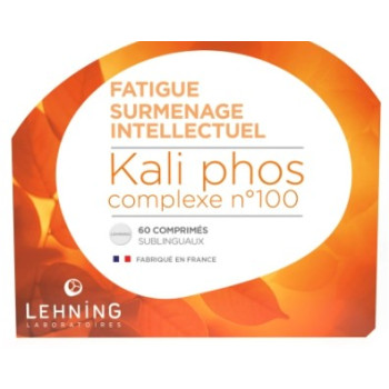 Kali Phos n°100 Surmenage intellectuel et Fatigue x60cpr Lehning