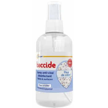 Baccide Spray Anti-Viral Désinfectant Mains & Surfaces Fleur de Coton 100ml