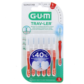 Brossettes interdentaires Trav-Ler 0,8mm x6 Gum