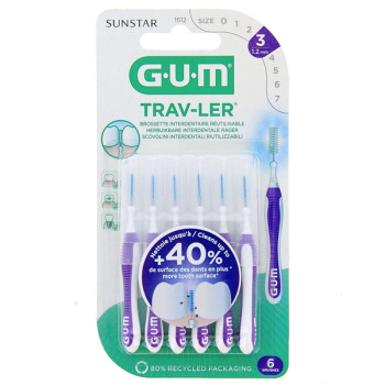 Brossettes interdentaires Trav-Ler 1,2 mm x6 Gum