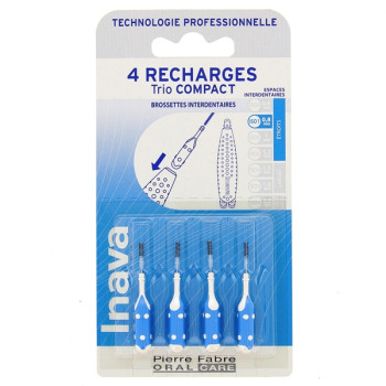 Trio Compact Recharges Brossettes Interdentaires Bleu x4 Inava