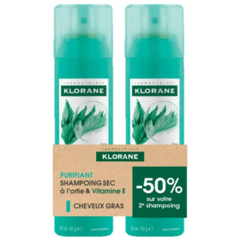 Shampooing Sec Ortie & Vitamine E Spray 2x150ml Klorane