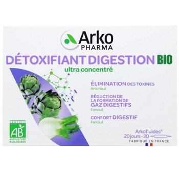 Arkofluides Détoxifiant Digestion Bio x20 ampoules Arkopharma