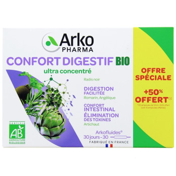 Arkofluides Confort Digestif Bio x30 ampoules dont 50% Offert Arkopharma