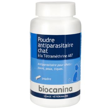 Poudre antiparasitaire chat à la tétraméthrine Biocanina x150gr