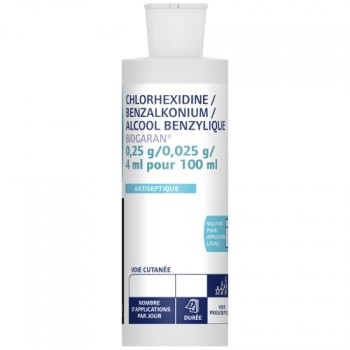 Chlorhexidine / benzalkonium / alcool benzylique 250ml Biogaran
