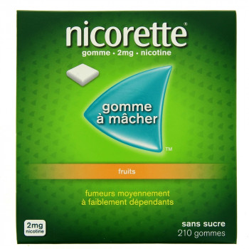 Nicorette 2mg fruits x210 Gommes
