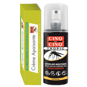 Lotion anti-moustiques Tropic Spray 75ml + crème apaisante Cinq sur Cinq