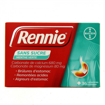 Rennie sans sucre menthe 36cpr
