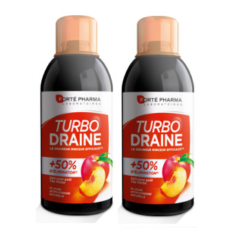Turbo Draine Thé vert-Pêche 2x500ml Forté Pharma