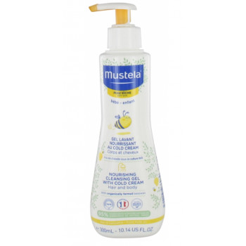 Gel lavant nourissant au cold cream à la cire d'abeille bio  300ml Mustela