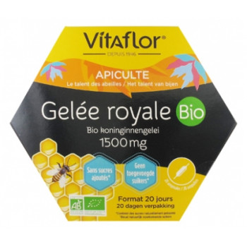 Apiculte Gelée Royale Bio 1500mg x20 ampoules Vitaflor