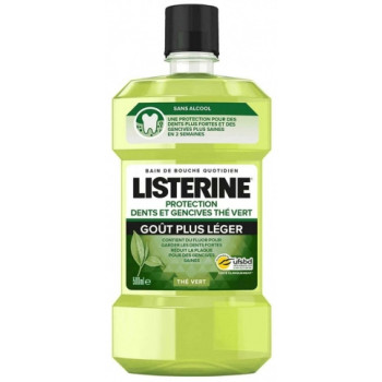 Listerine Protection Dents Gencives Thé vert Goût plus léger 500ml