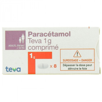 Paracétamol Teva 1g 8cpr