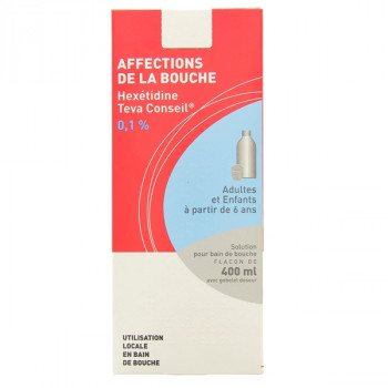 Hexetidine Teva 0,1% bain bouche 400ml