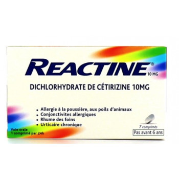 Reactine x7 comprimés
