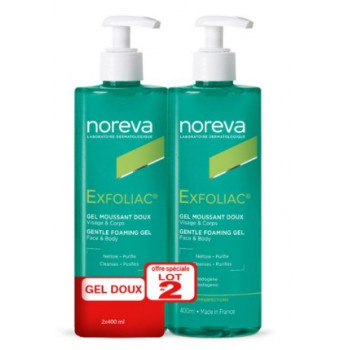 Exfoliac Gel moussant doux 2x400ml Noreva