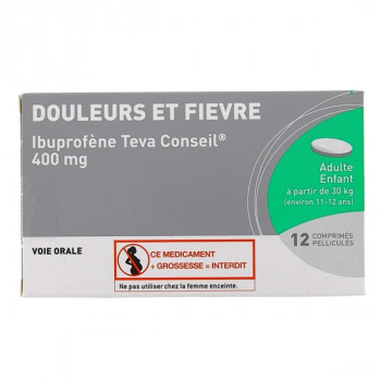 Ibuprofène teva 400mg 12cpr