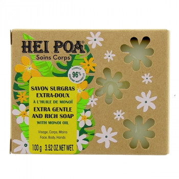 Hei Poa Savon Surgras Extra-doux au Monoï 100g