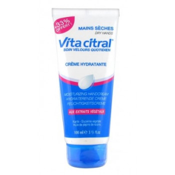 Crème Hydratante Mains sèches aux extraits végétaux 100ml + 33% offert Vitacitral