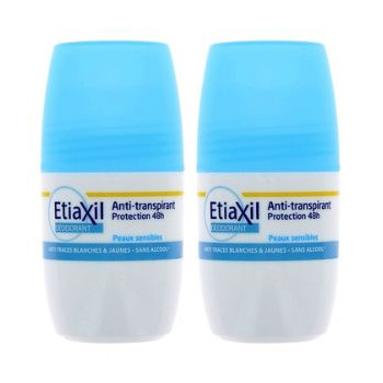 Anti-transpirant Roll-on Protection 48h Peaux Sensibles 2x50ml Etiaxil