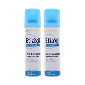 Anti-transpirant Aérosol Protection 48h Peaux Sensibles 2x150ml Etiaxil