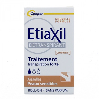 Détranspirant Roll-on Confort+ Transpiration forte Peaux sensibles 15ml Etiaxil