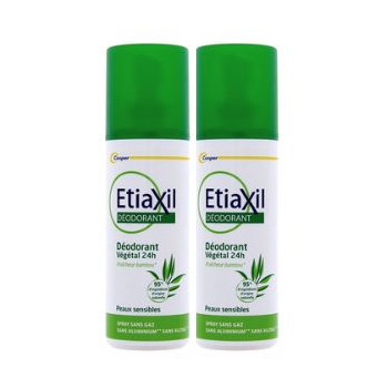 Déo Spray Végétal 24h Peaux sensibles 2x100ml Etiaxil