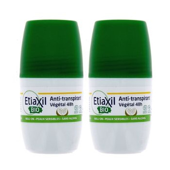 Anti-transpirant Roll-on Végétal BIO Coco 48h 2x50ml Etiaxil