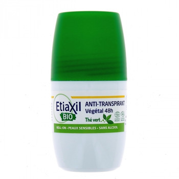 Anti-transpirant Roll-on Végétal BIO Thé Vert 48h 50ml Etiaxil