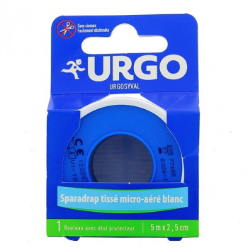 Urgosyval Sparadrap tissé micro-aéré blanc 2,5cmx5m Urgo