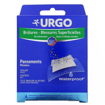 Pansements Brûlures & Blessures Superficielles Waterproof Grand format x4 Urgo